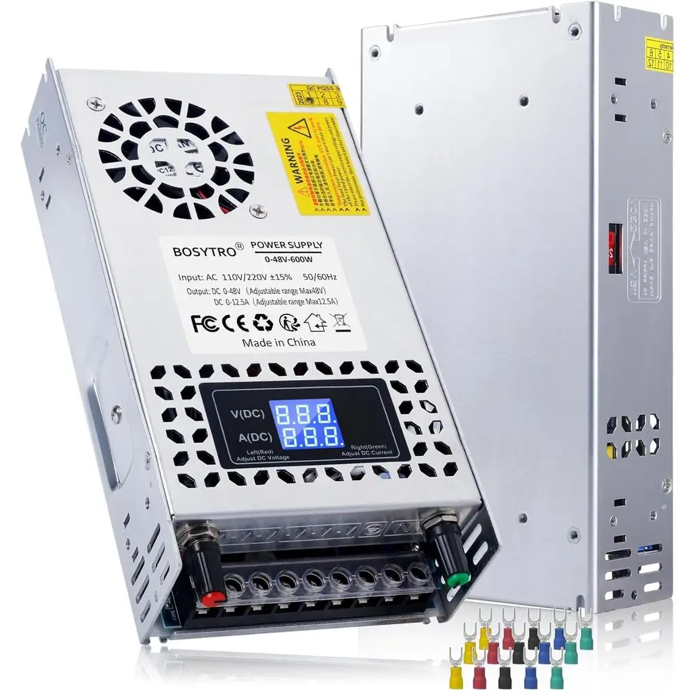

48V Adjustable dc Power Supply 600W,Switching Power Supply AC 110V/220V to DC 0-48V DC Converter with LED Digital Display, 5V 24