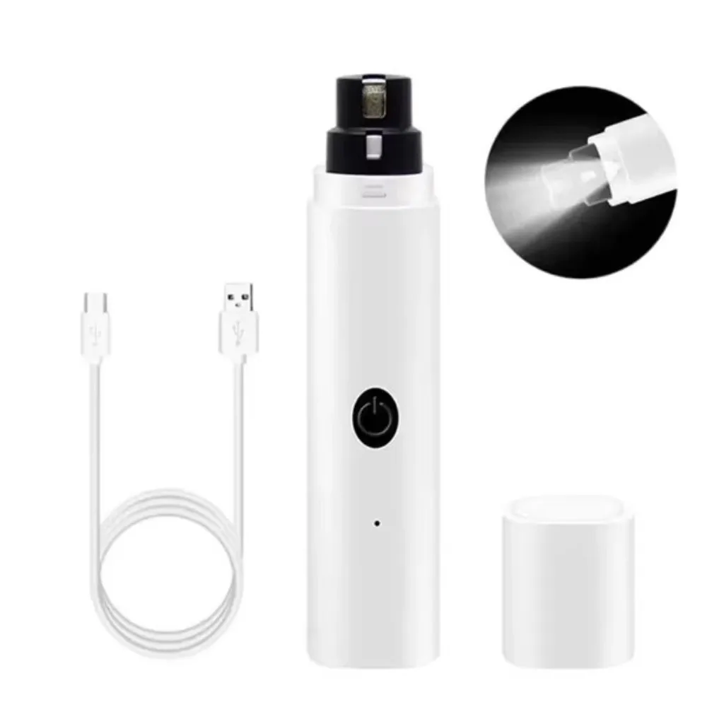 Fashion LED Light Electric Pet Nail Grinder Rechargeable Painless Puppy Nail File Quiet Portable Claw Trimmer Dog Cat