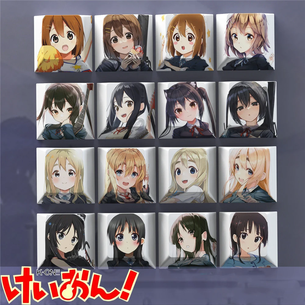 Japanese Anime Keycaps PBT Dye Subbed Cartoon Gaming Key Caps for Mechanical Keyboard Cherry Profile