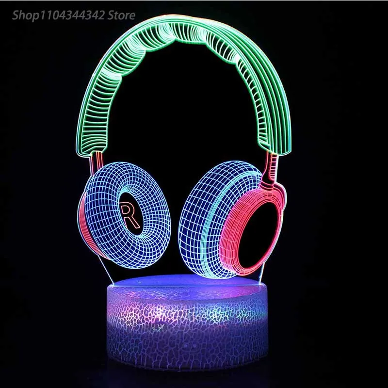 Veilleuses créatives JEEarphones en acrylique bricolage 3D, salon, tête de lit, accessoires créatifs, affichage, lumières, atmosphère USB, cadeau