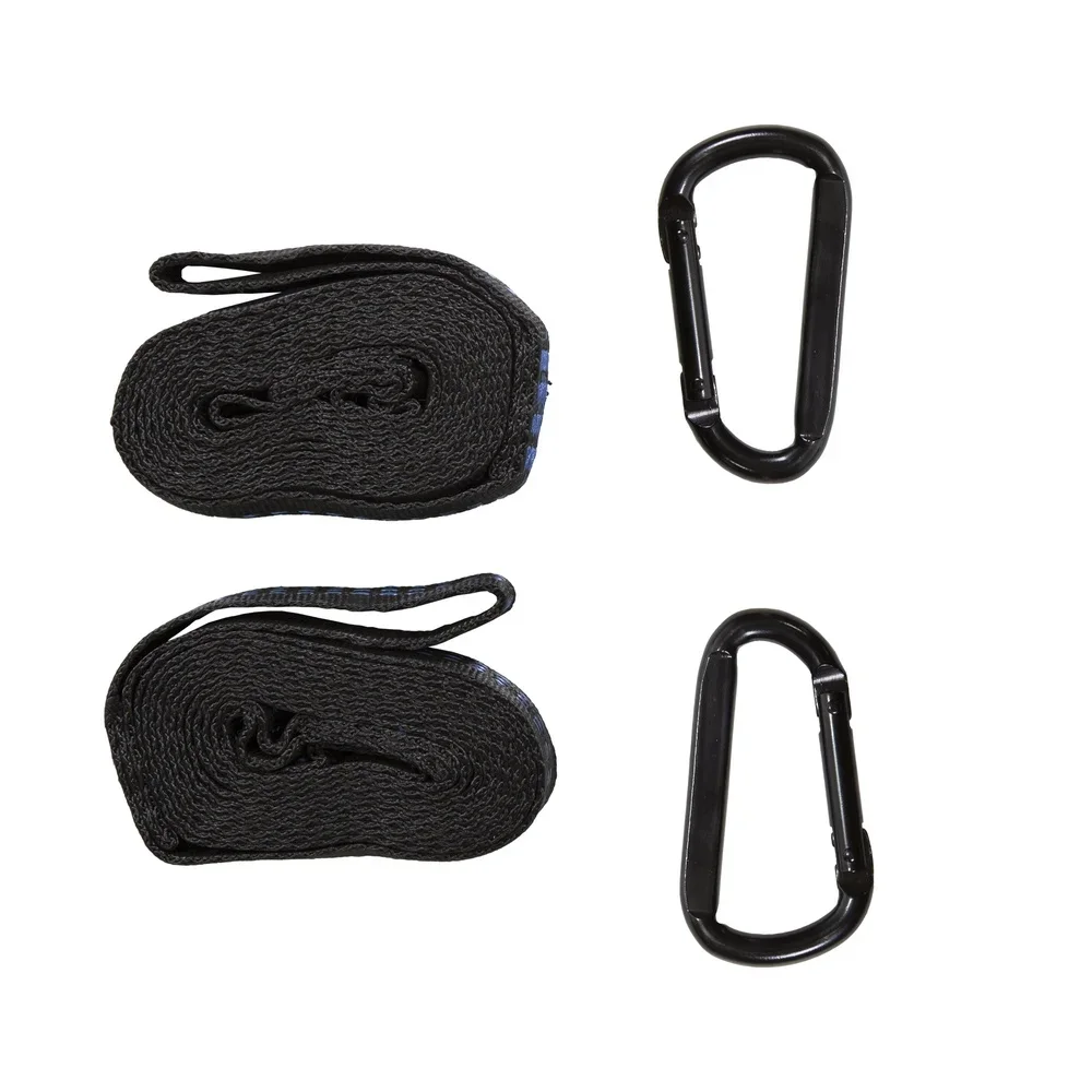 أرجوحة نايلون مزدوجة محمولة خفيفة الوزن للتخييم والمشي لمسافات طويلة والسفر في الهواء الطلق مع حبال تعليق وأشرطة شجرة وحلقات تسلق