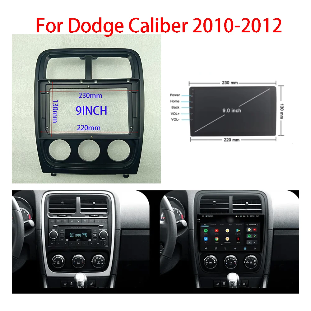 7/9inch Car radio Frame Fascias For Dodge Caliber 2009 - 2012 Android Radio Dashboard Kit Face Plate Fascia