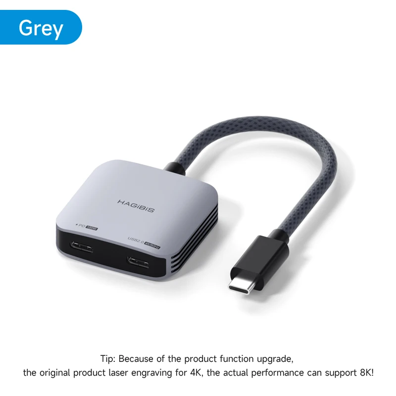Adattatore di occhiali AR Hagibis USB C agli occhiali e ricarica convertitore USB-C Hub Carica e gioca per Switch Rokid/Xreal/Thunderbird