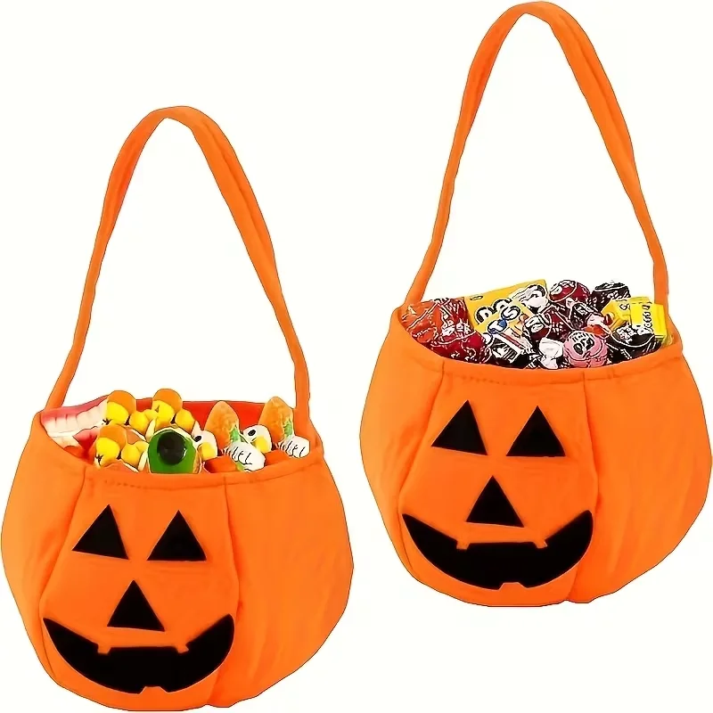 Halloween Pumpkin Tote Bags for Children and Adults, Party Supplies, Decorative Props, Non-Woven Fabric Smiley Face 3D Candy Bags, Halloween Candy Bags, Halloween Fantasy Pumpkin Candy Bags, Party Gift Bags (Candy Collection Bags), Halloween, Autumn, Thanksgiving Horror-Themed Party Decorations, Halloween Party Gifts and Supplies, Halloween Essentials, Pumpkin Candy Bags, Ramadan Gift Ideas, Horror-Themed Essentials