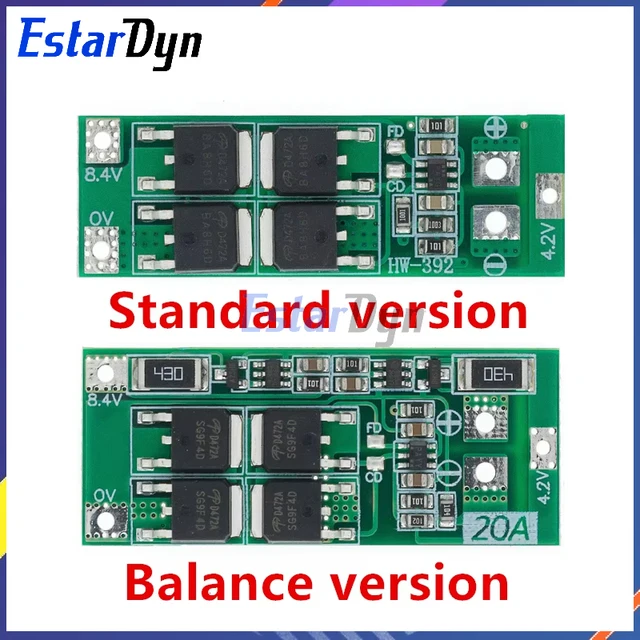Estardyn 2S 20A 7,4 V 8,4 V 18650 Płyta zabezpieczająca baterię litową/Płyta BMS Standardowa wersja balansowa