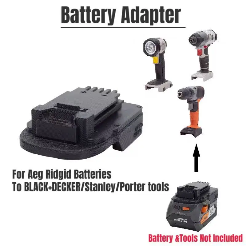 Battery Adapter for Ridgid / AEG 18v  To BLACK+DECKER/Stanley/Porter Cablei Power Tools Converter(Not include tools and Battery)