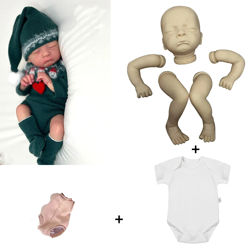 NPK Reborn Milan Unfinished Unpaited Fresh Color DIY Doll Parts with Random Free Clothes Doll Kit