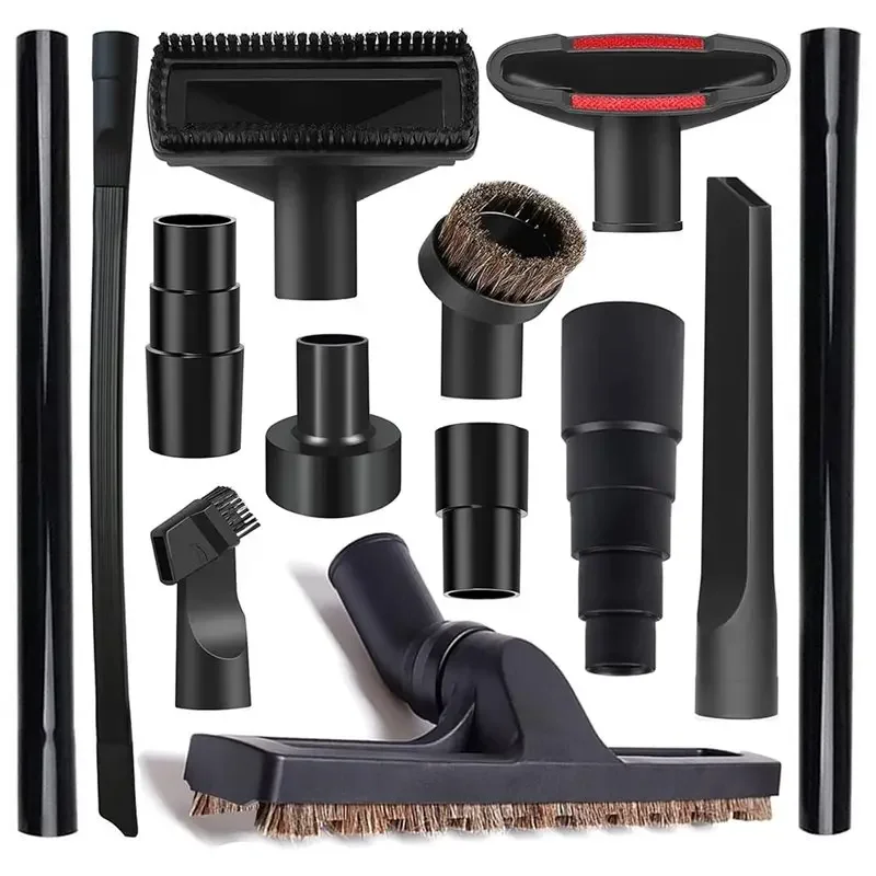 Efficient-Universal 13Pcs Vacuum Attachment Kit 1-1/4" Hose Adapter Wet Dry Plastic Vacuum Cleaner Accessory Parts