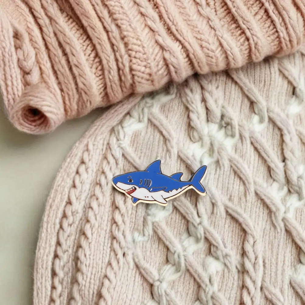 

3pcs Shark Brooch Pin Cute Cartoon Marine Animal Enamel Pins For Clothing Hat Bag Jacket Wedding Party Fashion Accessory