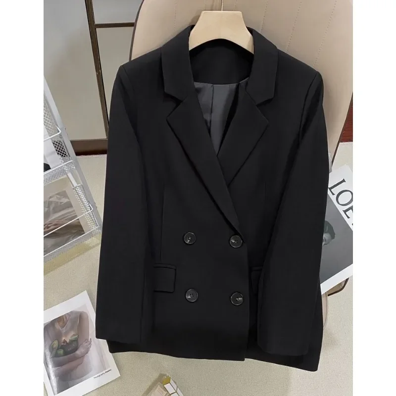 Literary Retro Double Breasted Suit Jacket Loose Coat Autumn New Suit