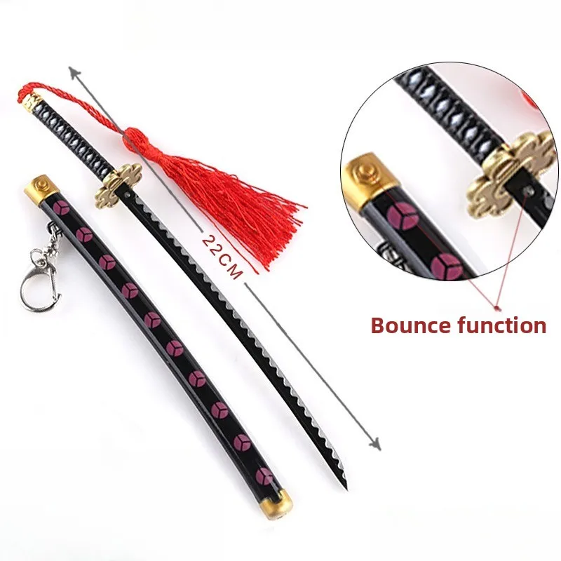 22 سنتيمتر/8.66in اليابانية كاتانا رورونوا زورو كذاب أنيمي الطرفية سيف ساموراي مع غمد Sansaburu سنو المشي لعبة مجسمة معدنية