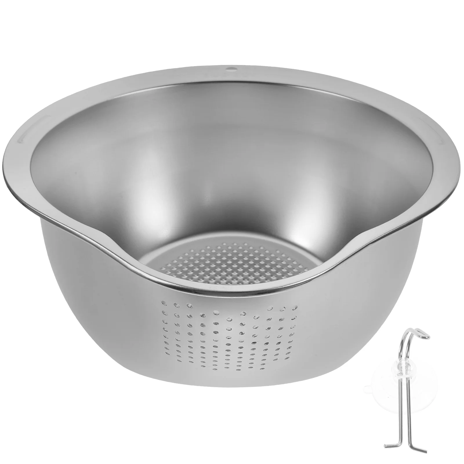 

Multi-Functional Stainless Steel Washing Basin Large Vegetable Fruit Rice Cleaning Bowl Thick Flat Bottom Household Kitchen Food