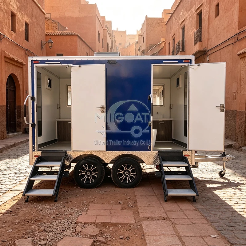 Durable Portable Toilet Mobile Washroom with Hand Wash Basin Fiberglass for Public Use China Manufacturer Supplier OEM