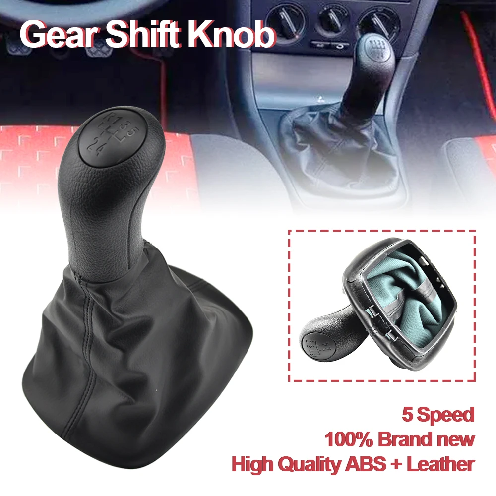 5 Speed Gear shift knob Boot For Skoda Octavia A4 MK1 1997 1998 1999 2000 2001 2002 2003 2004 2005 2006 2007 2008 2009 2010 2011