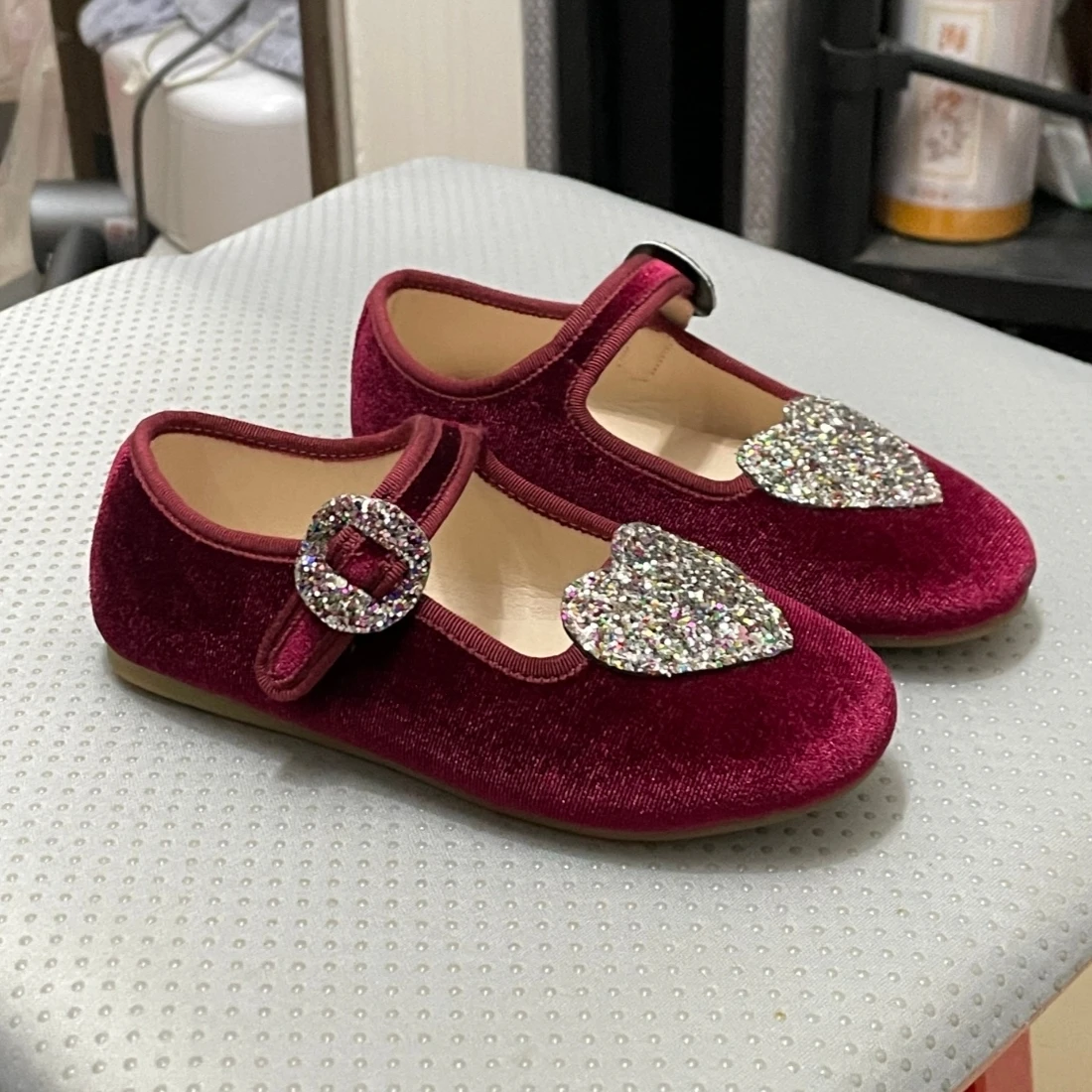 Jinyu New Shoes Children's Princess Shoes Outdoor Performance Women's Velvet Decoration Heart Shape Girl's