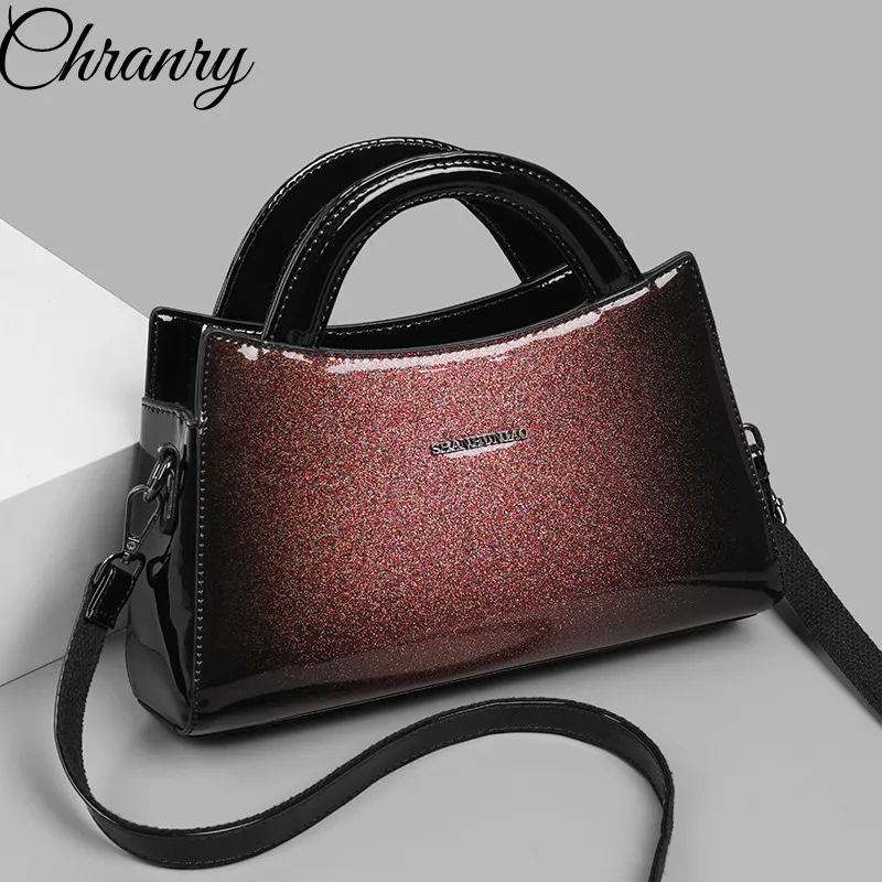 2023 Trendy Style New Collection Brand Designer Women Crossbody Tote Bagb Sleek Ladies Essential Luxury Patent Leather Handbag