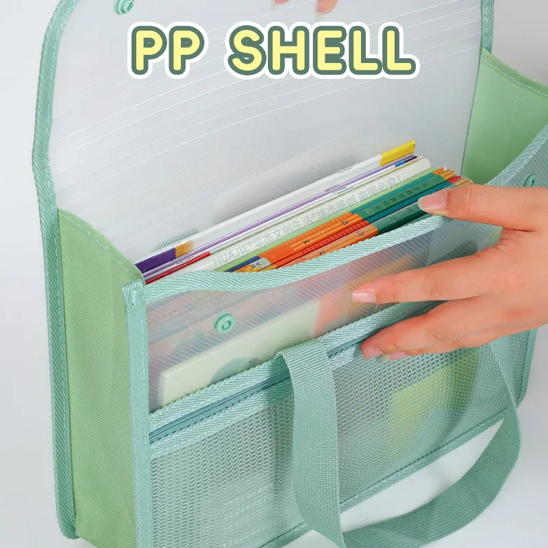 حقيبة مستندات مقاومة للماء من HUAJIE، مجلد ملفات بغلاف صلب من البولي بروبيلين بطبقة مزدوجة ذات سعة كبيرة مع جيب بسحاب للاستخدام المكتبي والمدرسة