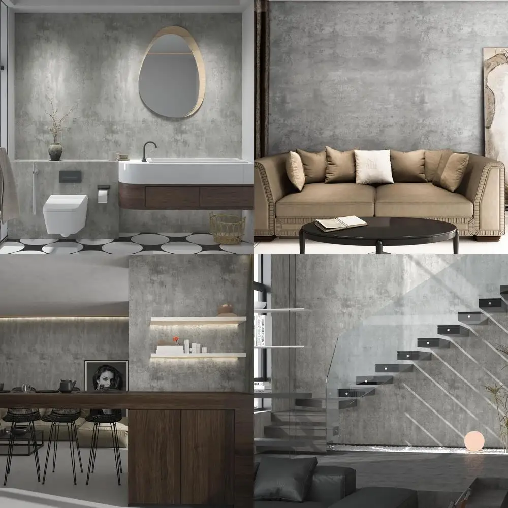 

Светло-серые виниловые обои с текстурой бетона — матовые съемные самоклеящиеся обои для дома и гаража