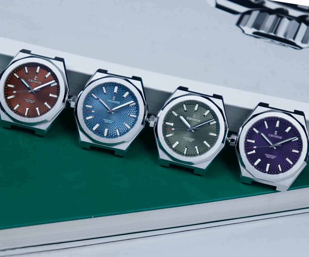 Cronos L6028 V3 المعين / Perlage Dial Limited 39mm PT5000/90S5 See-through Caseback ساعات المعصم الأوتوماتيكية للرجال 10ATM Lumious