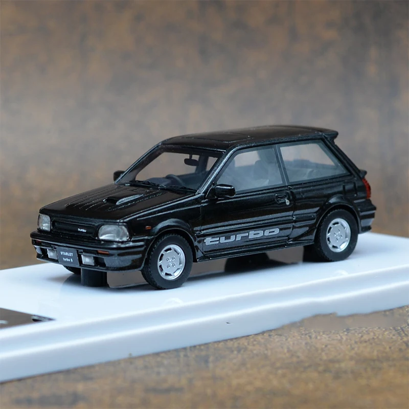 Original 1/43 Scale Toyota Starlet Turbo S Simulation Resin Car Model Static Display Collectible Gift Souvenir Decoration Toy