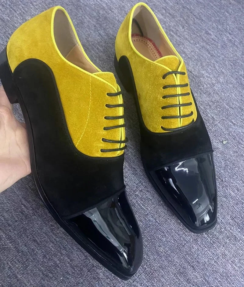 

Men's Mixed Colors Genuine Leather Oxford Dress Shoes Luxury Lace-up Formal Shoes Man Party Wedding Shoes