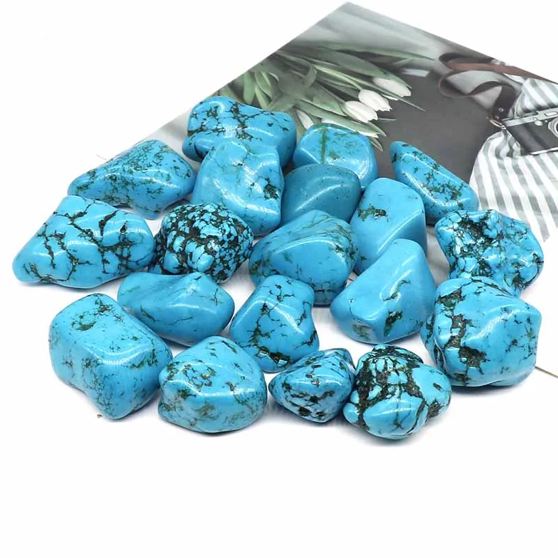 Natural Blue Turquoise Bulk Tumbled Stones Gravel Specimen Healing Crystals Mineral Gemstone Aquarium Home Decoration Wholesale