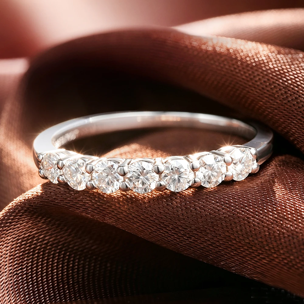 Cincin Moissanite Bulat 3mm 0, - Moissanite Eternity Band Ring Stackable ulasan dan harga