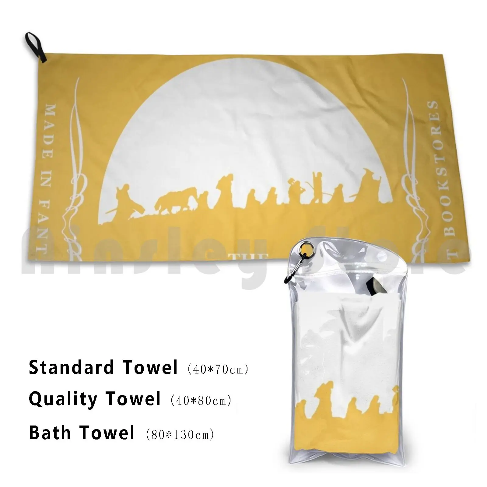 The Gold Nines Bath Towel Beach Cushion The Frodo Bilbo Fellowship Brotherhood Nine Companions Gimli