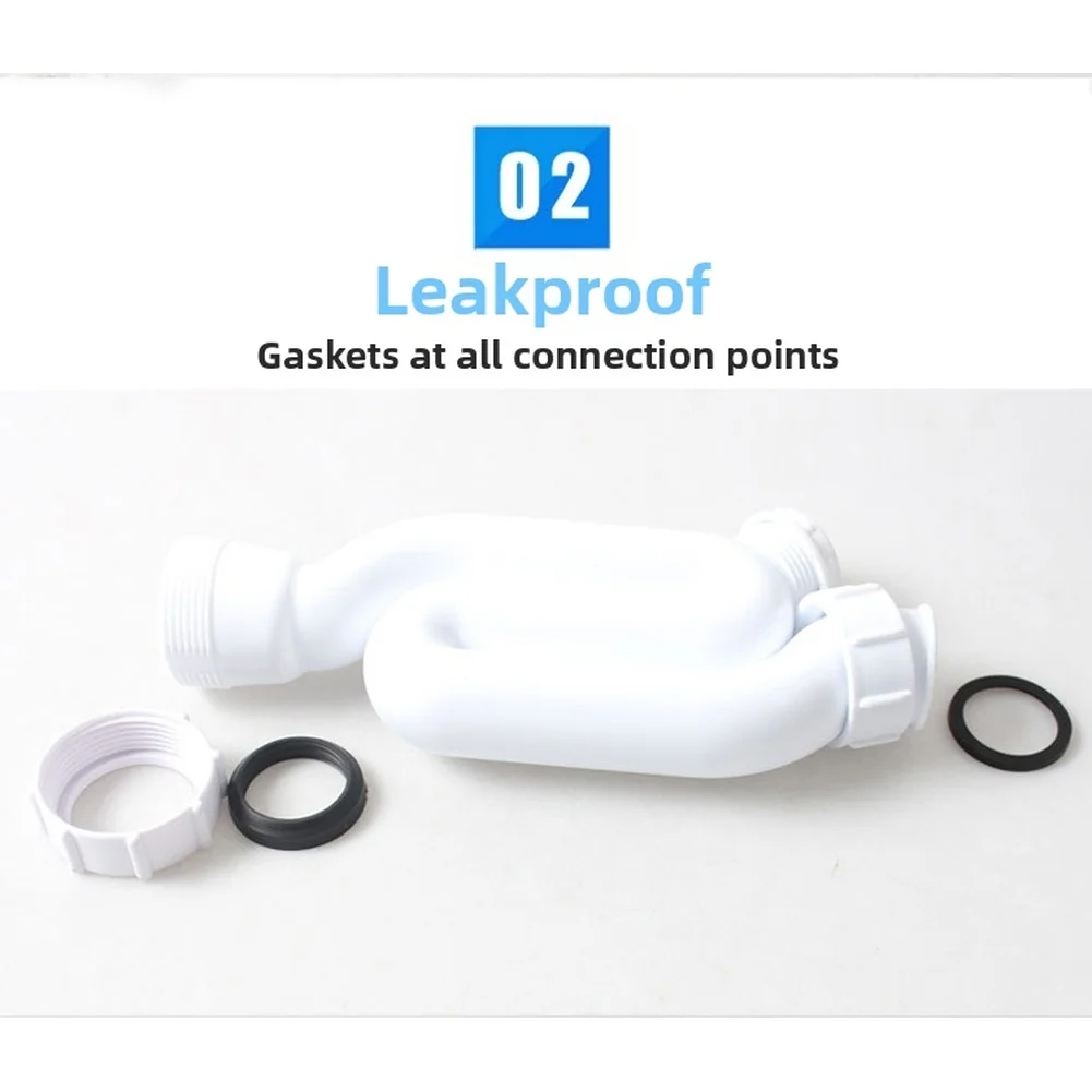 PP Sink Drain Pipe with Direct Discharge and Water Trap for Anti Smell Function Suitable for Basin Floor Drain