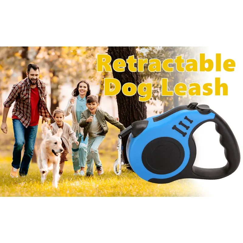 Retractable Dog Leash 360° Anti-Tangle Harness Leash with Non-Slip Handle, Extendable Nylon Leash, Adjustable Dog Leash 15-20KG