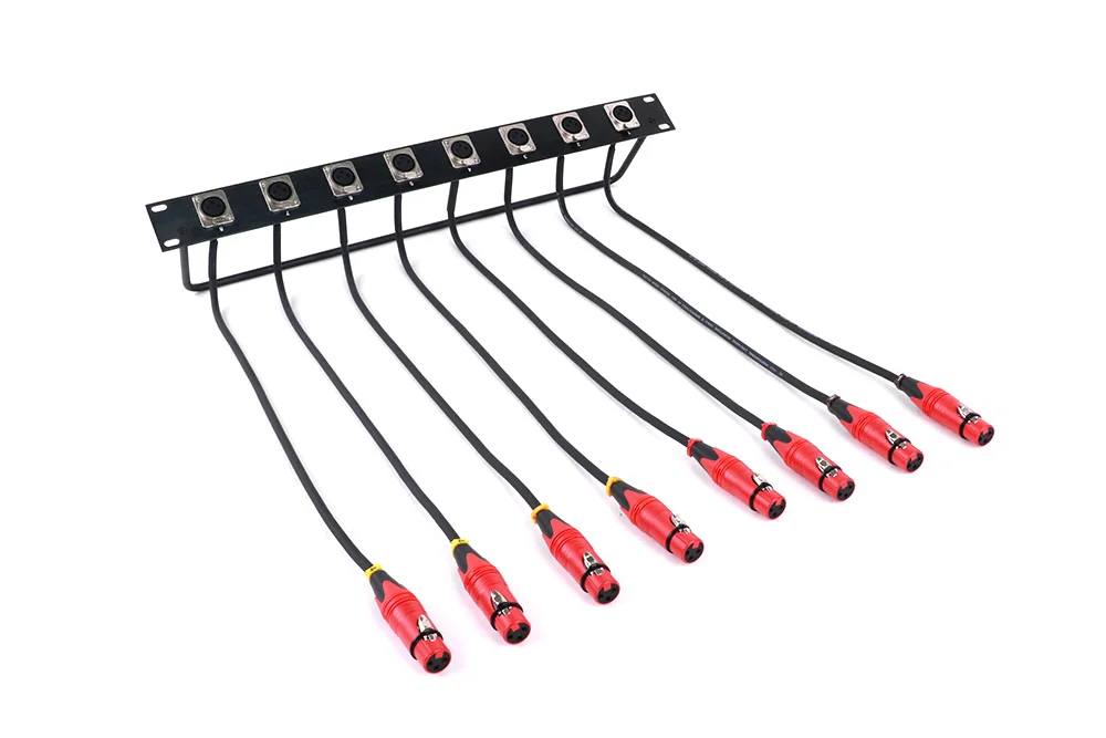 Guerguo 8 Port/Way/Hole Scharnier Patch Panel-1u 19 "Rack Mount D-Typ Stecker, 3-polige XLR Buchse zu XLR Buchse Stecker – Detail 7