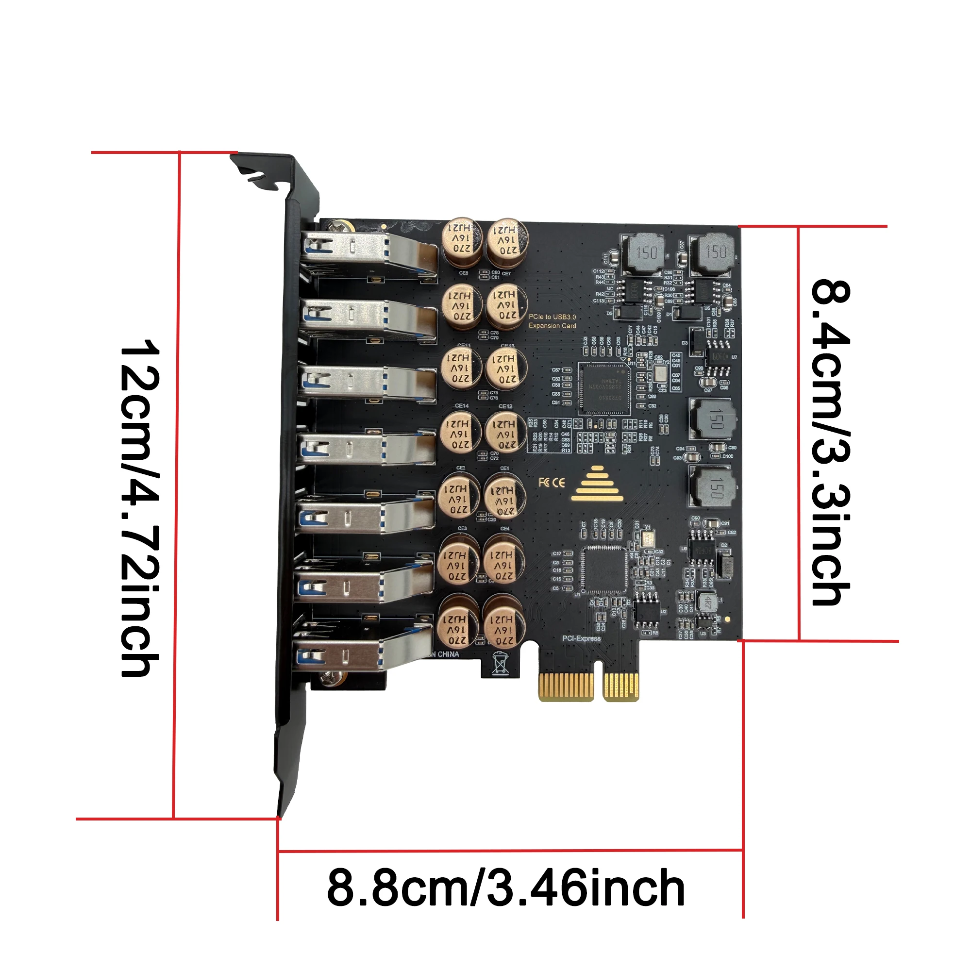 بطاقة توسيع USB 3.0 PCIe ذات 7 منافذ بسرعة 5 جيجابت في الثانية USB 3.0 مهايئ توزيع PCI Express إلى بطاقة توسيع USB للكمبيوتر الشخصي Windows 11/10/8/7/XP/Linux #2