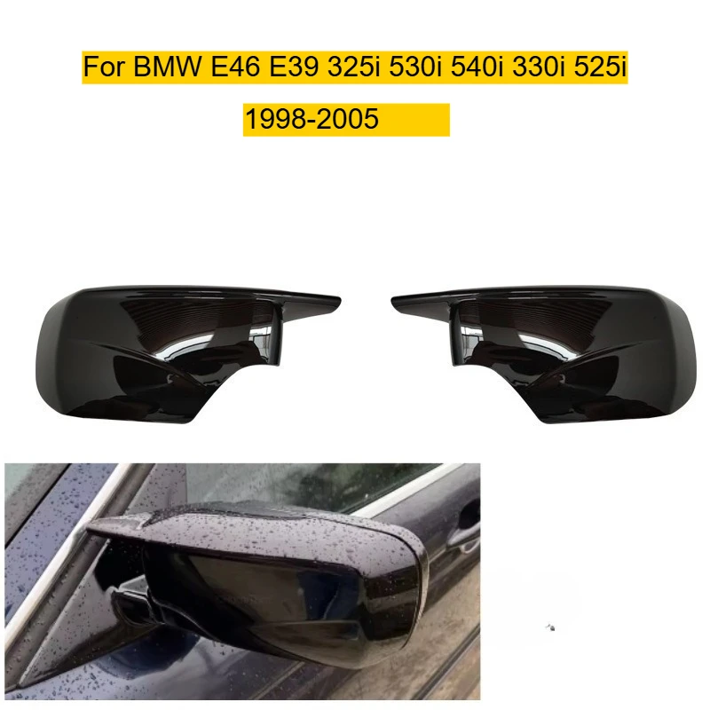 

For BMW E46 E39 325i 530i 540i 330i 525i 1998-2005 Carbon Fiber Pattern Black Side Mirror cover Caps Replacement