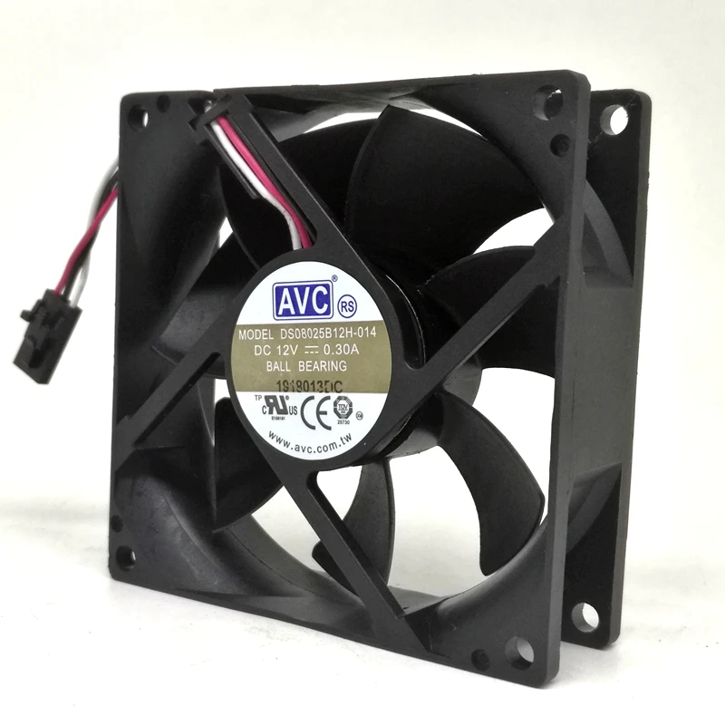 

80mm fan new For AVC DS08025B12H ds08025b12h-014 8cm 8025 12V 0.30A computer CPU chassis computer mute cooling fan