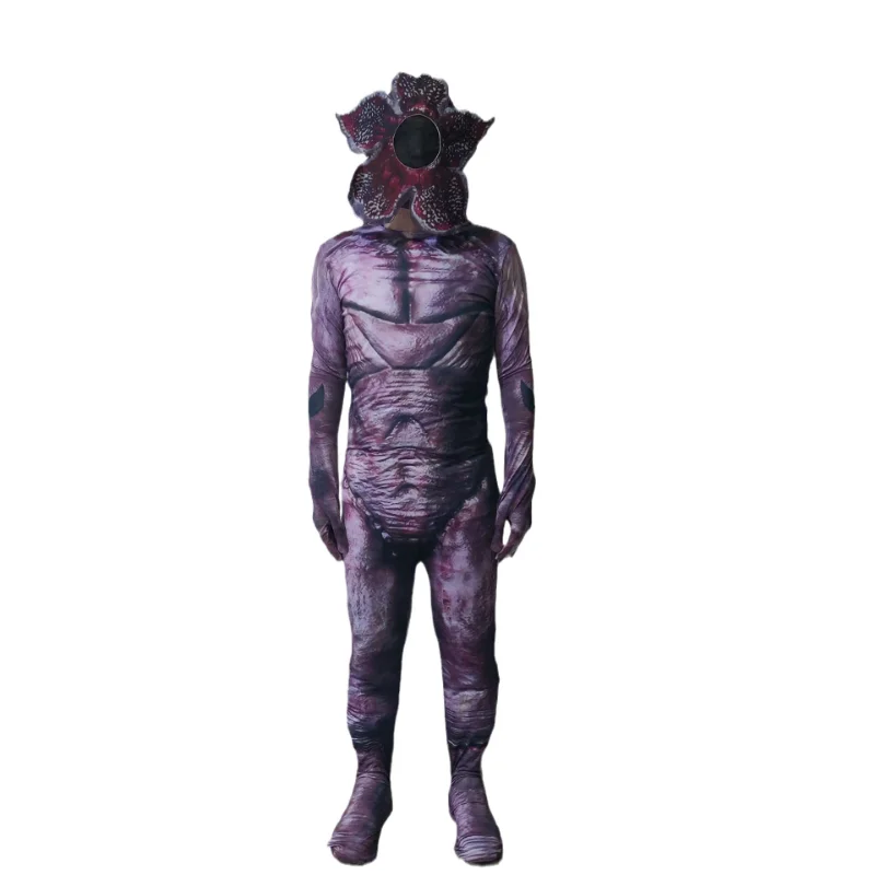 Demogorgon Costume for Adult Halloween Scary Cosplay Flower Monster Jumpsuit Dress Carnival Easter Purim Adult Fancy Dress