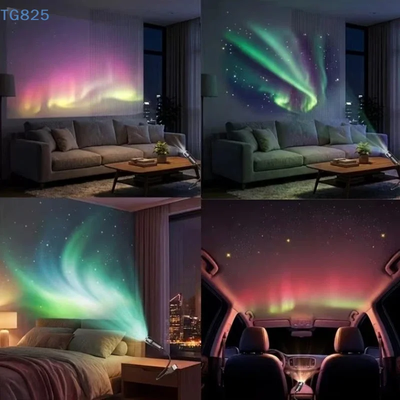 【AN】【AN】Creative Northern Galaxy Aurora Pattern USB Projection Light For Room Atmosphere Ceiling Background Decoration