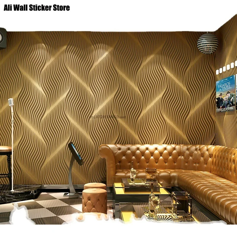 

Geometry Striped Nonwoven Wallpaper For KTV Bar Living Room TV Wall Decoration Modern Home Decor 3D Embossed Wall Papers rolls