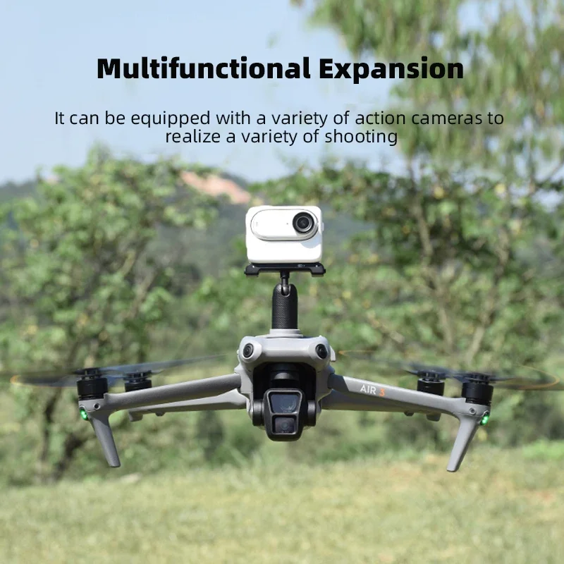 Soporte de extensión superior para Dron DJI AIR 3S/AIR 3, accesorios de montaje de soporte fijo para cámara Insta360 DJI Action 3/4, luz de relleno