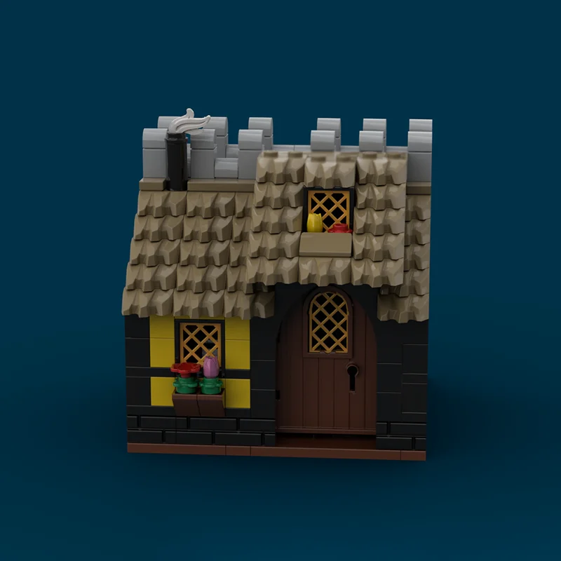 Ville rue vue modèle Moc briques de construction maison médiévale modèle technologie blocs modulaires cadeaux jouets de noël bricolage ensembles assemblage