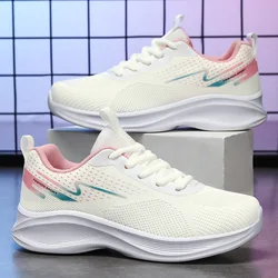 Women's Knitted Sneakers Soft Sole Breathable Mesh Sports Shoes for Women 2024 Autumn New Lightweight Non Slip Platform Sneakers