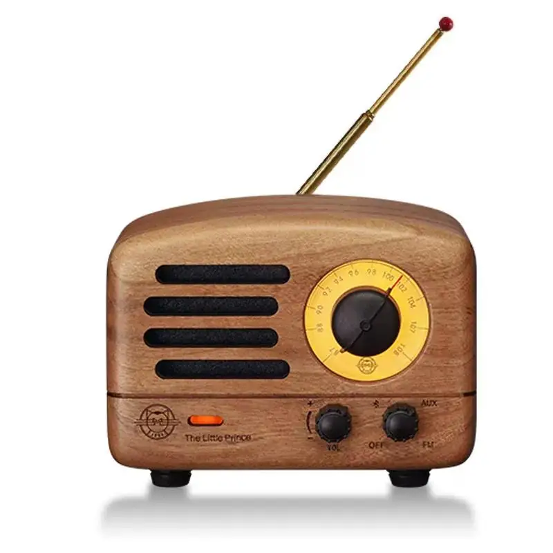 MUZEN Original OTR Handmade Wooden Portable Wireless Bluetooth Speaker, Outdoor FM Radio ,mini loud Subwoofer Retro Art Present