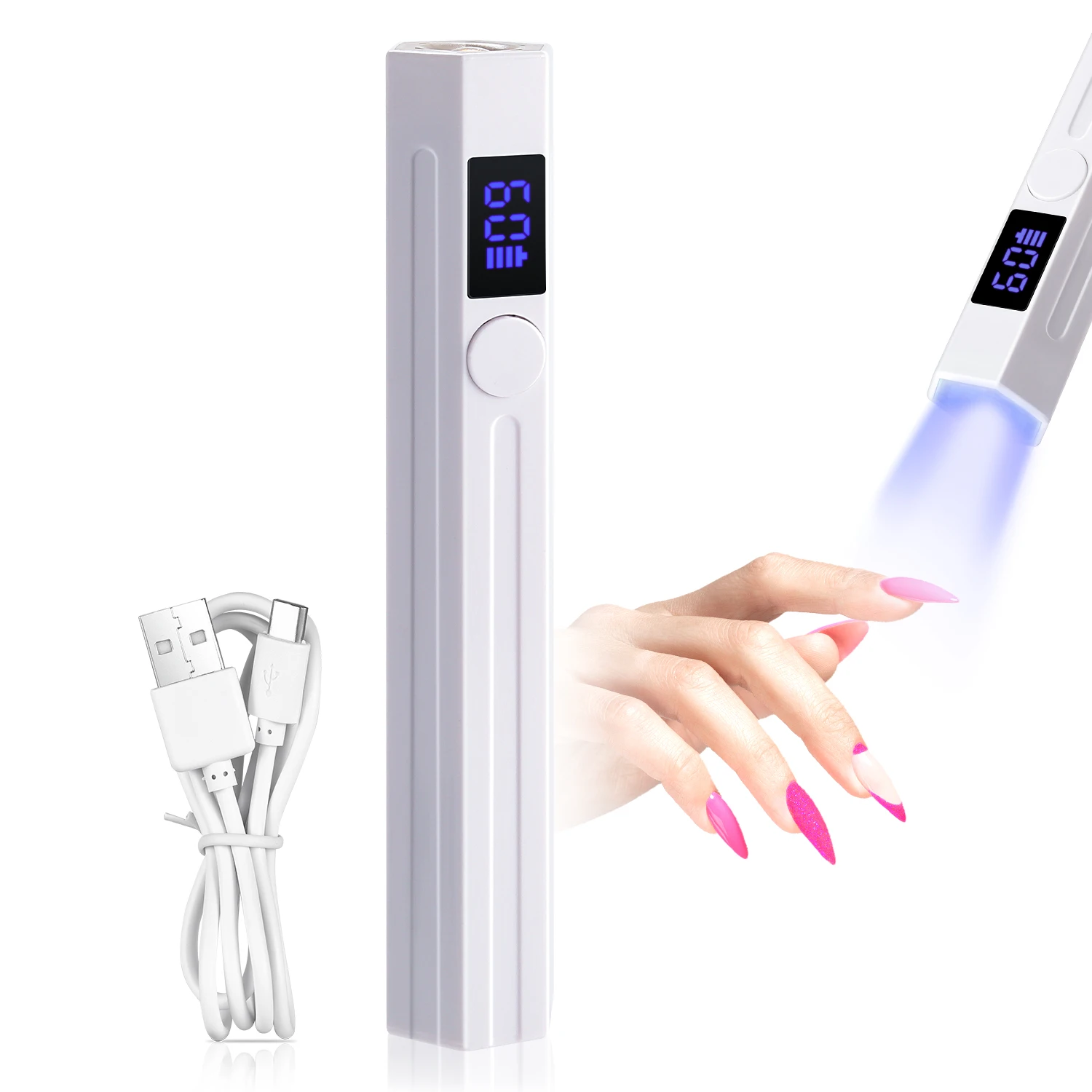 Portable Rechargeable Nail Lamp Compact Design for Fast Full Curing of Various Gel Nails Anytime