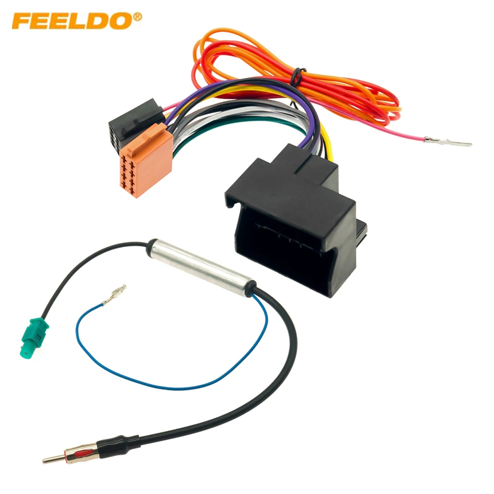 

FEELDO ISO & Aerial Radio Harness Adaptor For VW Skoda & Audi With PQ Quadlock