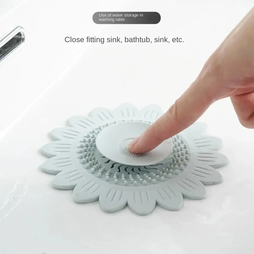1 Pcs New Sunflower Anti Odor Silicone Floor Drain Mat Basin Mat Sink Mat Anti Clogging Hair Filter Mat