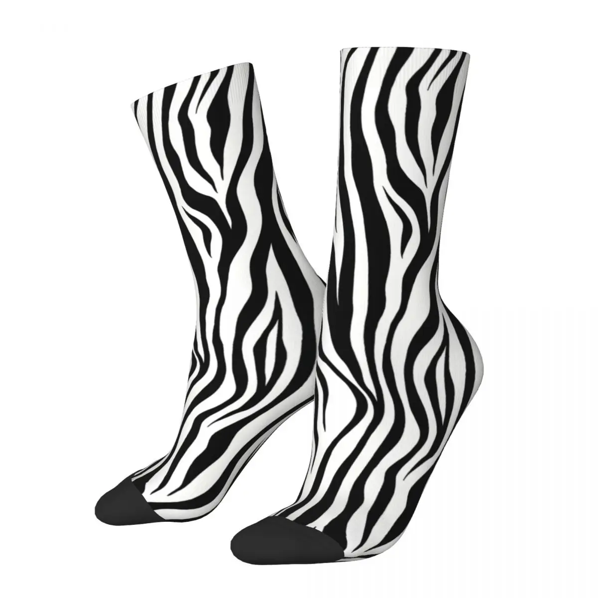 

Curved Lines Black And White Stripe Socks Male Mens Women Summer Stockings Printed