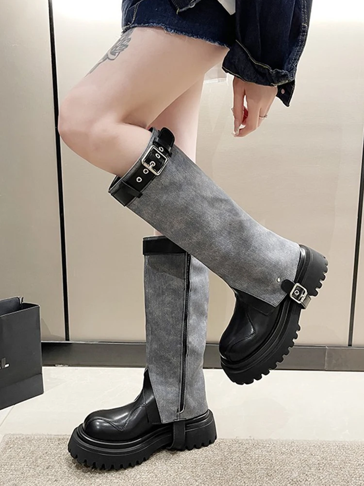 Women\'s Boots Autumn Sexy Thigh High Heels High Sexy Boots-Women Shoes Round Toe Clogs Platform Luxury Designer  Over-the-Knee 2