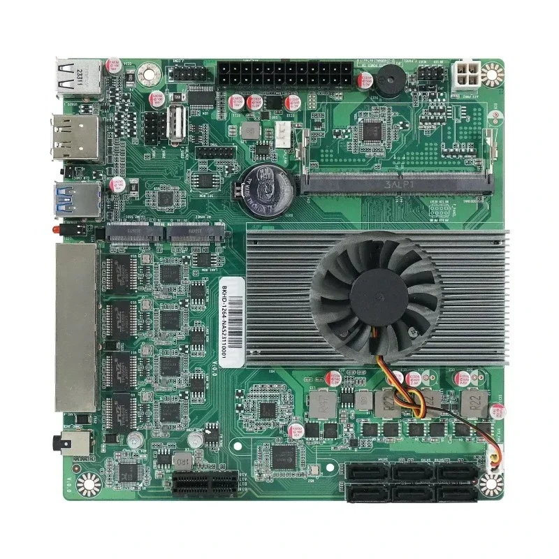 N100 NAS Motherboard Industrial Mini ITX 17x17CM DDR5 4* i226 2.5GBps LAN M.2 NVMe 6 x SATA DP HD Low Power