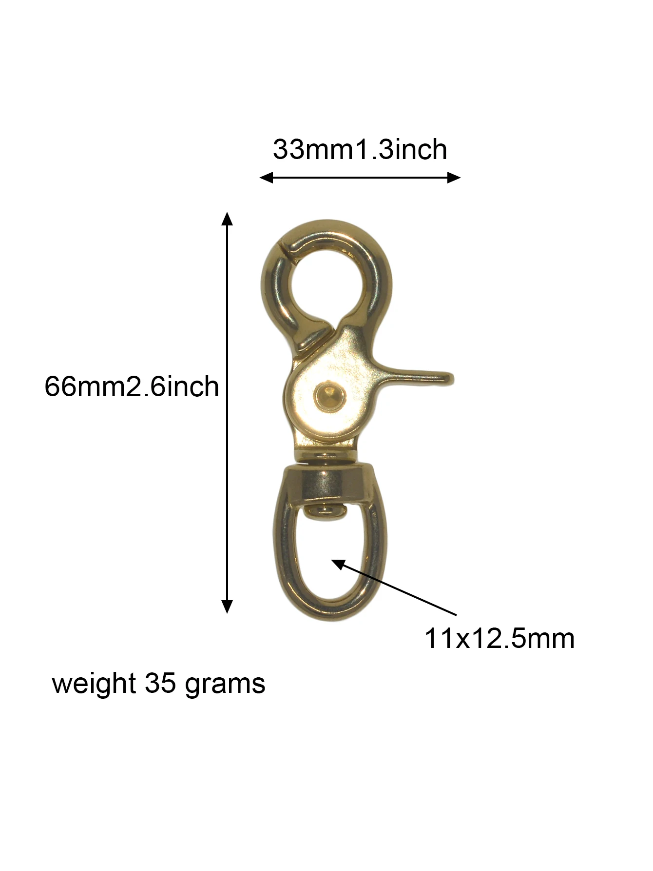 Solid Brass heart Swivel Trigger Snap Hooks Keychain lobster clasp with 0.5inch 12mm O ring leather craft DIY Jean wallet chain