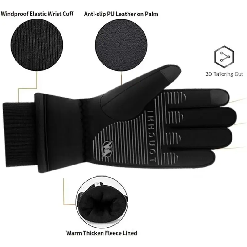 Waterproof Thermal Heated Gloves Motorcycle Skiing Hiking Men Women Electric Heating Glove Winter Warm Rechargeable Heated Glove