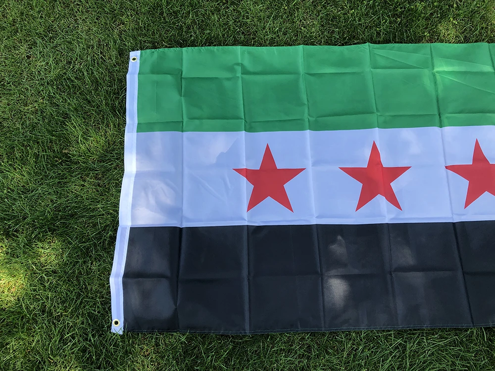 Syria flag 90*150cm polyester Hanging Banner The Syrian Arab Republic Syrian three star flag for Home Decoration flags